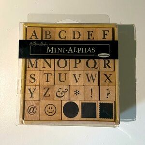 Alphabet Rubber Stamps by The Paper Studio | 35 Stamps Serif Alphabet & Symbols
